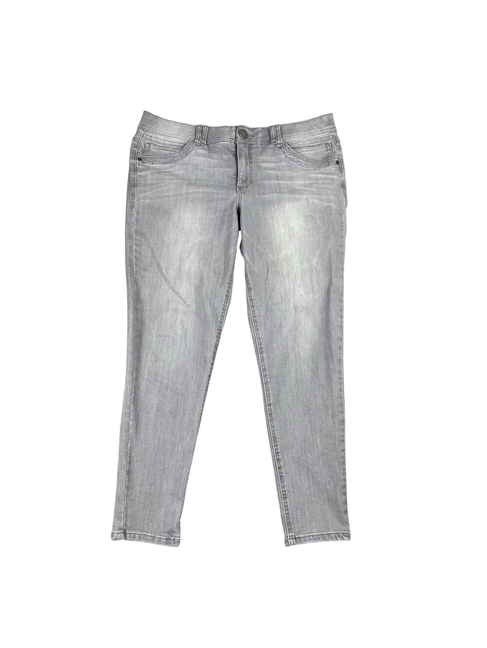 Democracy Jeans Grey Tapered High Rise Women's 12 ABsolution Stretch Comfort